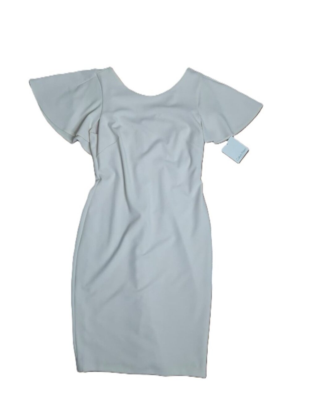 Calvin Klein Flutter-Sleeve Scuba Crepe Sheath Dress, Blossom , Size 10